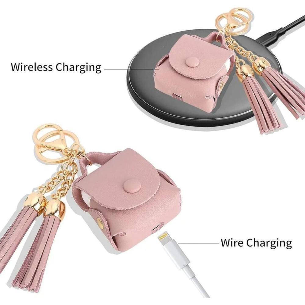 Earbud Case Keychain In Pink - Picture 4 of 5